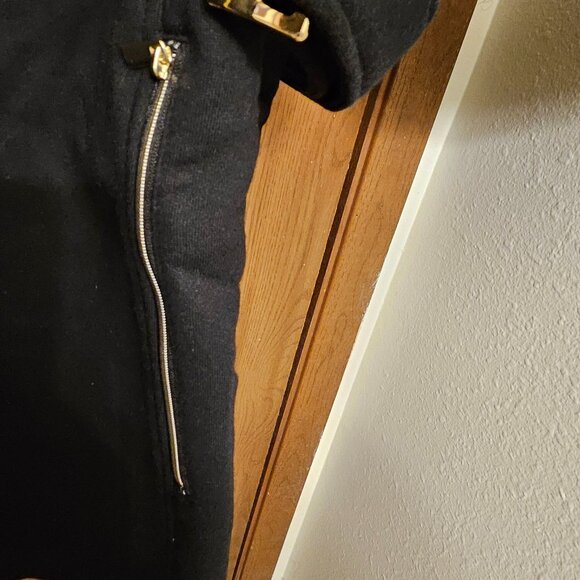 Avenue Women's Plus Size Side Tab Black & Leopard Fleece Jacket NWT Hood 30/32 - Picture 2 of 10